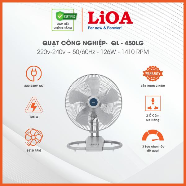 Quạt Sàn Dân Dụng Công Nghiệp LiOA - Tiết Kiệm Điện - Không Cần Tra Dầu - Cỡ Lớn 18 Inch - Bảo Hành 2 Năm